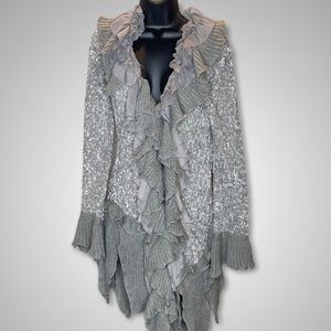 [Fashion Boulevard] - Ruffled Sweater Cardigan